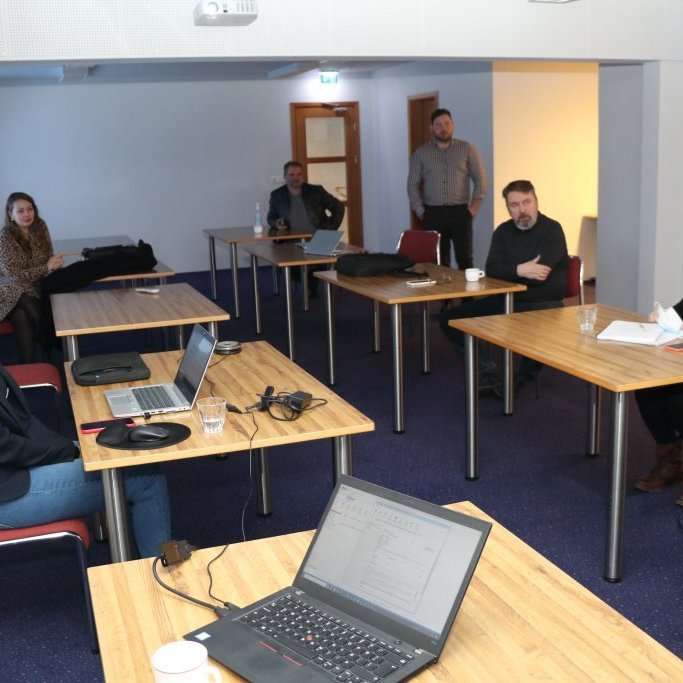 Mynd frá fundi samstarfsnefndar í Seiglu þann 27. janúar 2021. Fundir samstarfsnefndar hafa verið með óhefðbundnu sniði síðustu misseri.