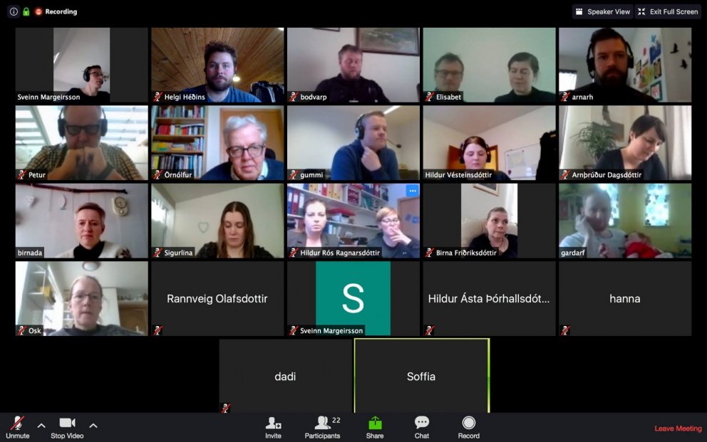 Frá fjarfundi rýnihópa verkefnisins Nýsköpun í norðri. Alls 24 þátttakendur.